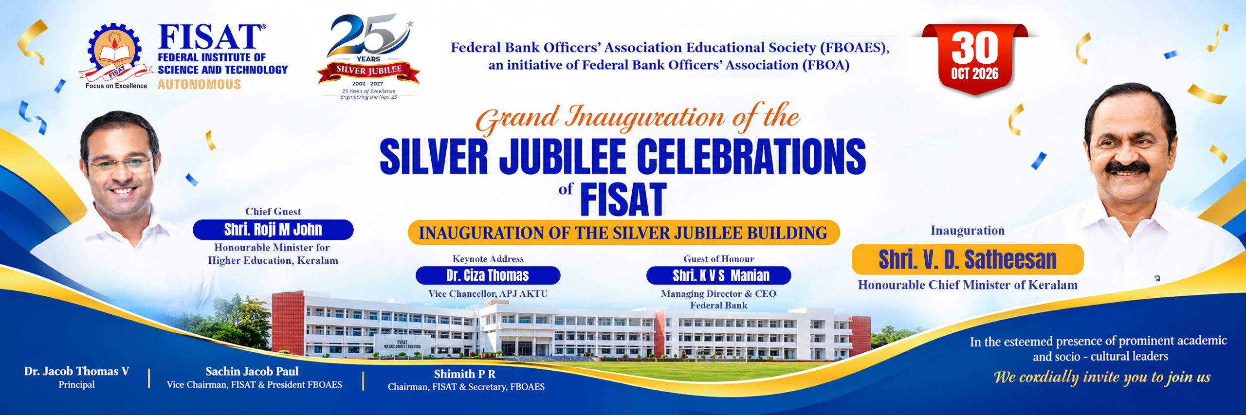 BARC FISAT Silver Jubilee Celebration Invitation Banner copy